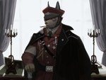 anthro candlestick cape clothing hat headgear headwear male medal military_cap military_uniform pipe smoking solo uniform 581rsiy cyberconnect2 fuga:_melodies_of_steel little_tail_bronx shvein_hax canid canine caninu canis domestic_dog mammal 4:3