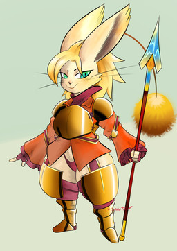adventurer anthro female melee_weapon polearm solo spear weapon sarctrue final_fantasy final_fantasy_tactics_advance_2 square_enix izalith_neferith mammal moogle absurd_res hi_res tagme