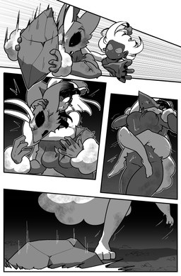 4_eyes angry anthro biped black_sclera breasts bunny_costume clothing costume duo featureless_breasts female female_anthro fight leg_wrap male male_humanoid multi_eye strangling wounded cuchuflin nintendo pokemon andre_(cuchuflin) generation_4_pokemon humanoid lopunny pokemon_(species) 2026 absurd_res comic digital_drawing_(artwork) digital_media_(artwork) greyscale hi_res monochrome