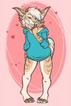 bottomless clothed clothing fangs heart_symbol holidays hoodie male sabertooth_(anatomy) teeth topwear rhari valentine's_day hawthorne_(rhari) felid mammal prehistoric_species saber-toothed_tiger 2:3 hi_res trans_(lore) trans_man_(lore)