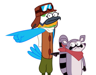 anthro beak blue_body blue_feathers clothed clothing curimeme duo feathers female humor kerchief male neckwear simple_background standing tail tail_feathers jose-497 cartoon_network curi curifeo indigo_park regular_show mollie_macaw rambley_raccoon avian bird macaw mammal neotropical_parrot parrot procyonid raccoon true_parrot 2024 digital_drawing_(artwork) digital_media_(artwork) draw_over meme