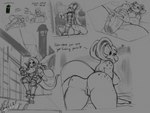 anthro big_butt butt duo female genitals group hand_on_penis male male/female penis profanity pussy solo text trio vein veiny_penis vixie00 alisa_lily_(vixie00) kobold scalie absurd_res english_text hi_res monochrome multiple_images