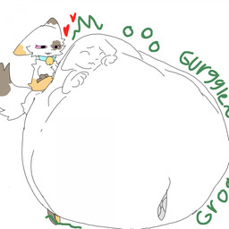 abdominal_bulge anthro bell bell_collar belly big_belly blep breasts collar collar_only digestion_noises endosoma face_imprint female female_pred heart_symbol huge_belly hyper hyper_belly imprint navel nude oral_vore paw_imprint pink_eyes rumbling_stomach safe_vore solo text tongue tongue_out vore liwenenix vanilla_(liwenenix) domestic_cat felid feline felis mammal persian_cat 1:1 hi_res