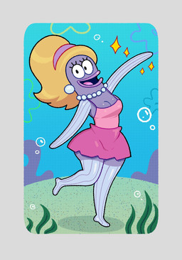 anthro big_breasts bottomwear breasts clothed clothed_anthro clothed_female clothing ear_piercing ear_ring eyelashes female gem jewelry lips necklace pearl_(gem) pearl_ear_ring pearl_necklace piercing pose ring_piercing skirt solo sparkles thick_lips underwater water somescrub nickelodeon spongebob_squarepants eelie_applebottom aquatic fish hi_res