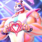 2021 animatronic anthro bear bow_(feature) bow_tie bracelet brown_body claws clothing daily-incineroar digital_media_(artwork) ear_piercing ear_ring fangs finger_claws five_nights_at_freddy's five_nights_at_freddy's:_security_breach gesture glamrock_freddy hand_heart hat headgear headwear heart_symbol hi_res jewelry layered_heart looking_at_viewer machine male mammal one_eye_closed piercing ring_piercing robot scottgames solo spiked_bracelet spikes steel_wool_studios teeth top_hat white_body wink