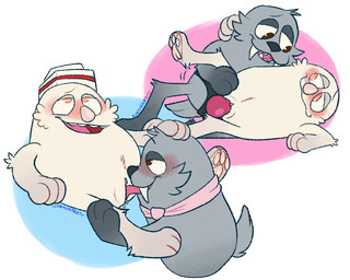 anthro black_nose blush blushing_profusely bodily_fluids brown_eyes canon_couple clothing cunnilingus dildo duo fangs female female/female female_penetrated female_penetrating female_penetrating_female fur genital_fluids genitals grey_body grey_fur hat headgear headwear looking_pleasured nurse nurse_clothing nurse_hat nurse_headwear open_mouth oral overbite pawpads paws penetration pink_eyes pink_nose pink_pawpads pink_scarf scarf sex sex_toy simple_background smile strapon teeth tongue toying_partner tusks vaginal vaginal_penetration vulva white_body white_clothing white_fur white_headwear conditional_dnp sleepweed bugsnax young_horses eggabell_batternugget elizabert_megafig grumpus 5:4 hi_res signature