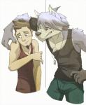 anthro biceps blush canine chest_tuft clothed clothing dog dog_tags dragondrawer facial_hair fur grin hair human husky kouya_aotsuki male mammal morenatsu muscles pecs plain_background shirt shorts shy smile standing tank_top teeth tuft
Rating: Safe
Score: 19
User: Peekaboo
Date: November 24, 2013