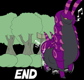 antennae_(anatomy) belly big_belly big_butt black_body black_eyes bouncing_butt butt calling_for_help digestion digestion_noises female female_feral female_pred feral feral_pred forest fully_inside long_neck markings multicolored_body multiple_prey musical_note musical_symbol pink_markings plant pokemon_pred purple_body quadruped rumbling_stomach satisfied shrub smile smug street_sign struggling struggling_prey symbol tree unwilling_prey vore yellow_sclera pakaproductions sentinelwinder nintendo pokemon pandora_(pakaproductions) arthropod generation_5_pokemon pokemon_(species) scolipede digital_media_(artwork) hi_res