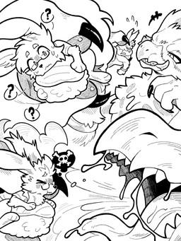 accessory anthro bad_breath duo eating extreme_size_difference eyewear food furgonomics glasses holding_another holding_character holding_sushi imminent_vore jewelry kemono looking_at_another male ring size_difference smelly surprised sushi tail tail_accessory tail_jewelry tail_ring vore tianhua capcom monster_hunter mythology avian canid canine flying_wyvern fox mammal nargacuga 2025 3:4 black_and_white comic hi_res monochrome