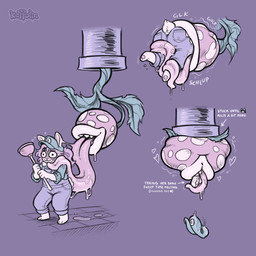 ambiguous_gender anthro barefoot blush butt clothing duo feet female female/ambiguous hair hat headgear headwear holding_object holding_plunger holding_tool long_tongue open_mouth overalls plant plant_pot plant_pred plunger ponytail potted_plant simple_background standing tail text tongue tongue_out tools vore keffotin mario_bros nintendo soleil_(keffotin) elemental_creature flora_fauna lagomorph leporid mammal piranha_plant rabbit 1:1 2024 digital_media_(artwork) english_text trans_(lore) trans_woman_(lore)