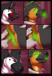 anal anal_fingering anal_penetration anthro anthro_fingering_anthro anus bioluminescence biped boss butt canid canine canis clothed clothing comic digital_media_(artwork) domestic_dog duo english_text fingering fur glowing glowing_anus glowing_eyes glowing_tongue licking licking_lips male male/male male_penetrated male_penetrating male_penetrating_male mammal penetration self_lick sex text tongue tongue_out unprofessional_behavior zambuka zombie_(character)