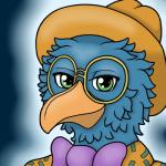 anthro beak blue_body blue_feathers bow_(feature) bow_tie clothing eyewear feathers geek glasses green_eyes hat headgear headwear male solo wildwolfproduction egyptian_mythology middle_eastern_mythology mythology smite thoth_(smite) avian deity 1:1