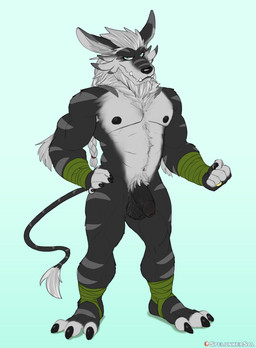 3_toes 5_fingers abs ankle_wraps anthro areola arm_tuft armpit_hair balls barazoku beard biceps biped black_areola black_claws black_finger_claws black_nipples black_nose black_toe_claws blue_eyes body_hair braided_hair braided_ponytail chest_hair claws closed_smile deltoids digit_ring dipstick_ears ear_markings elbow_tuft facial_hair fangs feet finger_claws finger_ring fingerless_(marking) fingers fist flaccid foreskin fur genitals gold_ring green_wraps grey_beard grey_body grey_facial_hair grey_fur grey_hair grey_mane grey_stripes hair hairy_balls hand_on_hip hand_on_own_hip happy_trail humanoid_genitalia humanoid_hands humanoid_penis jewelry long_foreskin long_hair looking_at_viewer male male_anthro mane manly markings mature_anthro mature_male mouth_closed multicolored_body multicolored_ears multicolored_fur muscular muscular_anthro muscular_male navel nipples nude nude_anthro nude_male overbite patreon_logo patreon_username pecs penis plantigrade ponytail pubes simple_background smile smiling_at_viewer solo standing striped_body striped_fur striped_markings striped_tail stripes tail tail_markings tail_tuft teeth text three-quarter_view toe_claws toeless_(marking) toes triceps tuft underbite unretracted_foreskin vein veiny_penis wraps wrist_wraps spelunker_sal bandai_namco digimon patreon digimon_(species) weregarurumon artist_name digital_drawing_(artwork) digital_media_(artwork) flat_colors full-length_portrait hi_res portrait