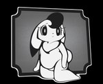 anthro black_ear_tips black_eyes black_hair black_nose black_tipped_ears dipstick_ears ear_markings ears_down eyelashes featureless_crotch featureless_feet featureless_hands feet female female_anthro fur hair kneeling multicolored_ears neck_tuft outline pivoted_ears pupils round_tail small_nose solo tail triangle_nose tuft two_tone_ears white_body white_ears white_fur white_outline white_pupils white_tail white_tuft itzjustsoda osamu_tezuka the_amazing_3 captain_bokko lagomorph leporid mammal rabbit 2024 alpha_channel digital_media_(artwork) hi_res