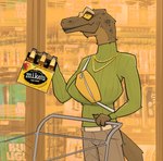 alcohol anthro beverage cart fanny_pack female hard_lemonade jewelry lips logo necklace photo_background solo zagz jayda_(zagz) dinosaur prehistoric_species reptile scalie hi_res photography_(artwork)