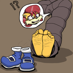 anthro barefoot bdsm bondage bound cleaning_tool confusion feet female foot_focus humanoid_feet interrobang plantigrade soles solo trapped vacuum_cleaner red2870 archie_comics sega sonic_the_hedgehog_(archie) sonic_the_hedgehog_(comics) sonic_the_hedgehog_(series) sally_acorn chipmunk ground_squirrel mammal rodent sciurid 1:1 hi_res