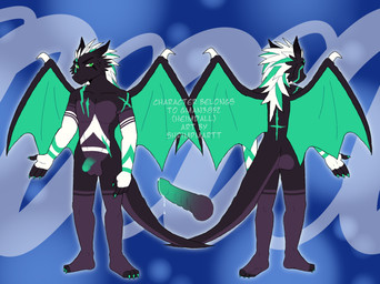 anthro athletic black_body claws flaccid genitals green_eyes knot male penis purple_body solo tail shrimpmartt mythology dragon mythological_creature mythological_scalie scalie hi_res model_sheet source_request