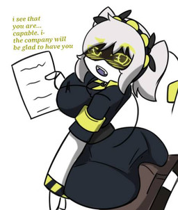 anthro big_butt blush blush_face butt duo excited female glitch looking_back machine male pose text pace-maker glitch_productions murder_drones j_(murder_drones) robot comic pinup