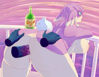 alcohol anal anal_penetration anthro anthrofied balcony beverage big_breasts big_butt blue_eyes blush bodily_fluids breasts butt butt_grab disembodied_hand disembodied_penis drunk duo erection faceless_character faceless_male female female_focus female_penetrated genital_fluids genitals hair hand_on_butt male male/female male_penetrating male_penetrating_female nipples nude penetration penis pink_hair pokemorph sex solo_focus substance_intoxication tongue tongue_out vaginal_fluids vulva wide_hips damianvertigo nintendo pokemon maurice_(wotter16) audino generation_5_pokemon pokemon_(species) shiny_pokemon