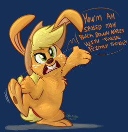 2014 applejack_(mlp) blonde_hair cute english_text female friendship_is_magic fur green_eyes hair lagomorph mammal my_little_pony open_mouth orange_fur rabbit solo teeth text thedoggygal whiskers
Rating: Safe
Score: 15
User: DeltaFlame
Date: February 25, 2015 2014 applejack_(mlp) blonde_hair cute english_text female friendship_is_magic fur green_eyes hair lagomorph mammal my_little_pony open_mouth orange_fur rabbit solo teeth text thedoggygal whiskers
Rating: Safe
Score: 15
User: DeltaFlame
Date: February 25, 2015