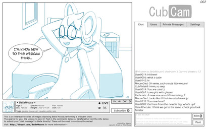 anthro bed bedroom biped buckteeth cam_show camera_view camgirl cellphone chair chat chat_box clothed clothing dress electronics eyes_closed eyewear female flat_chested furniture glasses livestream office_chair phone recording sitting smartphone solo teeth text young young_anthro aogami cubcam bella_mouse house_mouse mammal mouse murid murine rodent 16:10 2017 absurd_res blue_and_white digital_media_(artwork) english_text hi_res monochrome url widescreen