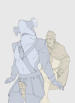 angry anthro armor attack ballbusting bodily_fluids boots bottomwear cape clothing cock_and_ball_torture crotch_attack crotch_kick duo fingerless_gloves footwear genital_torture gloves handwear kick male muscular muscular_male open_mouth shoes skirt standing tears 9x9 those_who_hunt_elves junpei_ryuzouji aquatic fish ground_shark hammerhead_shark human mammal shark hi_res