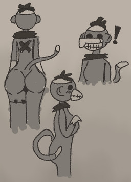 anthro duo female genitals male male/female penis penis_on_face rear_view seam_(sewing) side_view sock_monkey tail yoshis_taxes epic_games fortnite monks_(fortnite) haplorhine humanoid mammal monkey primate digital_media_(artwork) ibispaint_(artwork)