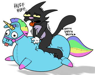 anthro breath drop_shadow fangs flotation_device horn humping inflatable inflatable_ride male masturbation mohawk navel onomatopoeia panting seam_(sewing) simple_background snaffle solo sound_effects squeak squeaking squinted_eyes stitch_(sewing) teeth text tongue tongue_out toony unicorn_horn white_background kittytgirlswagfn epic_games fortnite fortnite:_battle_royale mythology the_itchy_and_scratchy_show the_simpsons loot_llama_(fortnite) scratchy_(the_simpsons) equid equine felid feline horse mammal mythological_creature mythological_equine unicorn hi_res