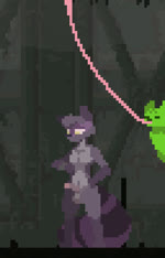 abdominal_bulge anthro bodily_fluids cum digestion duo excessive_cum excessive_genital_fluids female female_pred genital_fluids genitals green_body heartbeat male male/female male_prey navel penis prehensile_tongue size_difference smaller_pred tight_belly tongue unbirthing vaginal vore pthalo rain_world videocult saint_(rain_world) mammal procyonid raccoon slugcat animated digital_media_(artwork) pixel_(artwork) pixel_animation sound webm