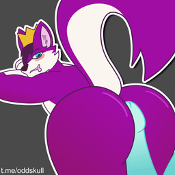 anthro bent_over between_butts big_butt blush bodily_fluids butt crown drooling duo erection femboy fur genitals hair headgear hot_dogging humanoid_genitalia humanoid_penis looking_at_viewer looking_back looking_pleasured male male/male multicolored_body multicolored_fur nude penis presenting purple_body raised_tail rear_view saliva sex simple_background smile tail text two_tone_body two_tone_fur oddskull lavi ych_(character) canid canine fox mammal 1:1 2d_animation animated digital_drawing_(artwork) digital_media_(artwork) english_text frame_by_frame hi_res loop