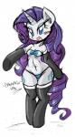 anthro anthrofied armwear biped blue_eyes blue_eyeshadow blush bra breasts cleavage clothed clothing cutie_mark elbow_gloves eyeshadow female gloves hair handwear hooves horn legwear makeup navel panties purple_hair solo standing stockings thong underwear wide_hips danmakuman friendship_is_magic hasbro my_little_pony mythology rarity_(mlp) equid equine mammal mythological_creature mythological_equine unicorn 2014 hi_res