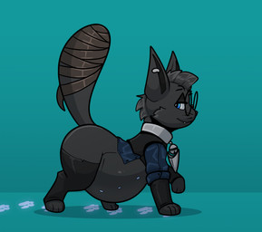 bell belly big_belly bottomless clothed clothing eyewear female feral glasses huge_belly legwear looking_at_viewer multi_nipple nipples pregnant pregnant_female pregnant_feral solo stockings bastiel domestic_cat felid feline felis mammal hi_res