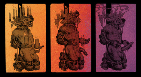 animal_genitalia animal_penis anthro antlers balls bdsm bodily_fluids bondage bound candle cervine_genitalia cervine_penis cum cum_in_mouth cum_inside erection genital_fluids genitals horn kneeling male nipples nude penis simple_background solo wax momamo mo_(momamo) cervine deer elk mammal 2025 absurd_res hi_res traditional_media_(artwork)