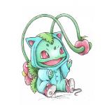 ambiguous_gender apple clothing cosplay costume evolutionary_family feral food footwear fruit hoodie jacket plant pokemon_costume red_eyes shoes solo topwear vines itsbirdyart nintendo pokemon bulbasaur generation_1_pokemon pokemon_(species) venusaur 1:1 2013 colored_pencil_(artwork) traditional_media_(artwork)