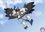 absol alyx_(disambiguation) female flying generation_3_pokemon half-life hi_res hyperchibiabsol kat_(disambiguation) mega mega_evolution nintendo pokemon pokemon_(species) sky valve