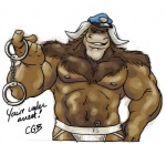 2_horns 5_fingers abs anthro arm_tuft arrested belly biceps big_biceps big_muscles big_pecs biped black_clothing black_hat black_headwear black_nipples blue_clothing blue_hat blue_headwear brown_arms brown_belly brown_body brown_chest brown_ears brown_eyebrows brown_face brown_fingernails brown_fingers brown_fur brown_hands brown_head brown_inner_ear brown_legs brown_nails brown_neck cheek_tuft chest_tuft chin_tuft clothed clothing colored_nails countershade_body countershade_face countershade_fur countershading cuff_(restraint) deltoids dialogue ears_down eyebrows facial_tuft fingernails fingers forearm_muscles front_view fur fur_tuft gesture glistening glistening_arms glistening_belly glistening_body glistening_clothing glistening_face glistening_fingernails glistening_fingers glistening_fur glistening_hands glistening_hat glistening_head glistening_headgear glistening_headwear glistening_horn glistening_legs glistening_nails glistening_nipples grin half-closed_eyes hand_on_leg hand_on_own_leg handcuffs happy hat head_horn head_tuft headgear headwear holding_handcuffs horn huge_muscles humanoid_hands jockstrap key latissimus_dorsi light looking_at_viewer looking_down looking_down_at_viewer looking_forward male male_anthro manly mature_anthro mature_male metal_cuffs multicolored_body multicolored_clothing multicolored_fur multicolored_hat multicolored_headwear multicolored_police_hat muscular muscular_anthro muscular_arms muscular_male nails narrowed_eyes navel neck_muscles neck_tuft nipples no_irises obliques officer open_mouth open_smile pecs pivoted_ears police police_hat pose restraints rib_cage shackles simple_background smile smiling_at_viewer solo standing suggestive suggestive_gesture suggestive_look talking_to_viewer tan_body tan_countershading tan_face tan_head teeth text thick_arms thick_neck toony topless topless_anthro topless_male triceps tuft two_tone_body two_tone_face two_tone_fur two_tone_head underwear uniform white_background white_clothing white_horn white_jockstrap white_lighting white_underwear yellow_clothing yellow_hat yellow_headwear captaingerbear rufferstuff bison bovid bovine mammal 2012 colored digital_drawing_(artwork) digital_media_(artwork) english_text half-length_portrait lighting portrait shaded