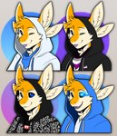 anthro asexual_pride_colors b_emoji black_clothing black_hoodie black_sclera black_topwear blep blue_clothing blue_eyes blue_hoodie blue_topwear clothed clothed_anthro clothed_male clothing electric_eyes feather_hair feathers furgonomic_headwear furgonomic_hood furgonomics grey_background hair hoodie inner_ear_fluff lgbt_pride looking_at_viewer male male_anthro one_eye_closed orange_body orange_ears orange_feathers orange_hair pin_badge pride_colors pseudo_hair purple_tongue simple_background solo tongue tongue_out topwear tuft white_clothing white_hoodie white_inner_ear white_inner_ear_fluff white_topwear wink winking_at_viewer lockworkorange ravashi_(dynnie) avali avian 2023 hi_res male_(lore)