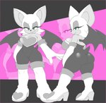 anthro bare_shoulders boots breasts butt camel_toe cleavage clothed clothing female footwear gloves handwear high_heeled_boots high_heels narrowed_eyes shoes smile wings champchidi sega sonic_the_hedgehog_(series) rouge_the_bat bat mammal hi_res