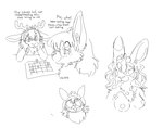 2023 anthro antlers black_and_white breasts buckteeth chest_tuft cleavage clothed clothing cloudpie conditional_dnp digital_drawing_(artwork) digital_media_(artwork) dog_playing_chess duo eevee english_text eyebrows eyelashes eyewear fan_character female freckled_face freckles fur generation_1_pokemon glasses hair handwritten_text horn jackalope lagomorph mammal monochrome nintendo nipples nude open_mouth open_smile pokemon pokemon_(species) round_glasses shirt simple_background sketch sketch_page smile snout teeth text topwear tuft wavy_hair wearing_glasses white_background