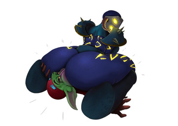 armor big_butt black_sclera butt crush curvy_figure duo facesitting female huge_butt larger_female machine male male/female sitting sitting_on_another size_difference smaller_male thick_thighs voluptuous wide_hips anonymous_artist blizzard_entertainment warcraft fan_character gazlowe_(warcraft) thunderchild goblin humanoid robot hi_res