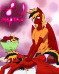 anthro black_hair blonde_hair blue_eyes breast_squish breasts clothed clothing duo eyes_closed female fur hair lying male massage multicolored_hair on_front panties red_body red_fur spread_wings squish topless underwear wings twotail813 hasbro my_little_pony mythology fan_character gear_(mlp) twotail_(mlp) equid equine mammal mythological_creature mythological_equine pegasus 2017 4:5 hi_res sibling_(lore)