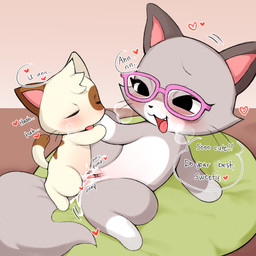 age_difference arm_support backward_arm_support black_eyes black_nose blush bodily_fluids breath brown_body brown_ears brown_fur clitoris cum cum_in_vagina cum_inside cute_fangs dialogue dipstick_tail dominant dominant_male duo eyes_closed eyewear faceless_character faceless_female fangs female female_feral female_penetrated feral feral_on_feral feral_penetrated feral_penetrating feral_penetrating_feral fur genital_fluids genitals glasses gloves_(marking) grey_body grey_ears grey_fur larger_female larger_feral larger_penetrated larger_sub leg_glider_position leg_markings looking_at_another looking_at_partner looking_pleasured lying male male/female male_feral male_penetrating male_penetrating_female markings older_female older_penetrated on_side open_mouth panting partial_line_speech_bubble penetration penile penile_penetration penis penis_in_vagina pink_eyewear pink_glasses pink_inner_ear pink_penis raised_leg sex sheathed_tapering_penis shota size_difference smaller_feral smaller_male socks_(marking) speech_bubble spread_legs spreading submissive tail tail_markings tan_body tan_ears tan_fur tapering_penis teeth text tongue tongue_out vaginal vaginal_fluids vaginal_penetration vulva whiskers white_body white_fur young younger_male anonymous_artist the_gamercat glitch_(the_gamercat) pixel_(the_gamercat) domestic_cat felid feline felis mammal 1:1 english_text hi_res