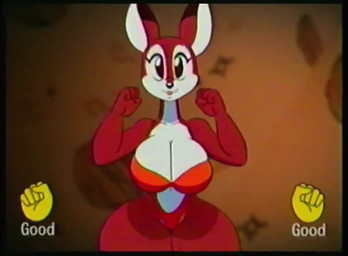 anthro big_breasts bikini bouncing_breasts breasts candy chocolate cleavage clothed clothed_anthro clothed_female clothing curvy_figure dessert female female_anthro food fur looking_at_viewer red_body red_fur solo swimwear thick_thighs two-piece_swimsuit voluptuous voluptuous_anthro voluptuous_female wide_hips sound_warning tansau deer mammal 2025 2d_animation animated frame_by_frame japanese_audio short_playtime sound video