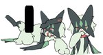 ambiguous_gender bodily_fluids censor_bar looking_at_viewer pawpads reclining simple_background solo sweat sweatdrop white_background podo nintendo pokemon domestic_cat felid feline felis generation_9_pokemon mammal meowscarada pokemon_(species)