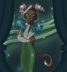 anthro anthrofied brown_body brown_fur brown_hair ear_piercing ear_ring female fur hair piercing ring_piercing solo sparkles sparkling_eyes finnqtqtqt identity_v enchantress_(identity_v) patricia_dorval domestic_cat felid feline felis mammal