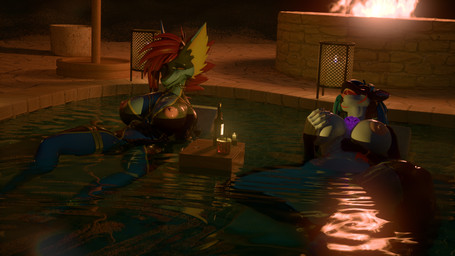 anthro big_breasts blue_hair breasts chair duo female fireplace furniture hair hand_on_belly hand_on_breast hand_on_vulva lounge_chair masturbation multicolored_body mutual_masturbation night purple_slime red_hair relaxing slime_on_breasts swimming_pool two_tone_body water wet yellow_eyes cilenomon valorlynz_(modeler) mirova_(cilenomon) zea_nalya aquatic cetacean dolphin fish mammal oceanic_dolphin orca shark toothed_whale 16:9 3d_(artwork) 4k absurd_res digital_media_(artwork) hi_res widescreen