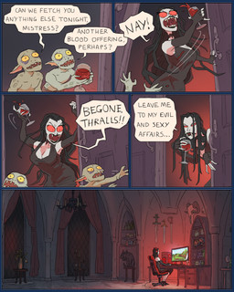 blood bodily_fluids border breasts cleavage clothed clothing computer computer_monitor container cup detailed_background dialogue drinking_glass electronics fangs female gaming glass glass_container glass_cup group hair humor inside long_hair not_furry open_mouth red_sclera sitting size_difference speech_bubble teeth text tongue topwear transparent_border wine_glass pocketss funko_pop! microsoft minecraft mojang nintendo pokemon vocaloid xbox_game_studios hatsune_miku creeper_(minecraft) generation_1_pokemon gengar goblin humanoid pokemon_(species) vampire 4:5 alpha_channel comic english_text hi_res