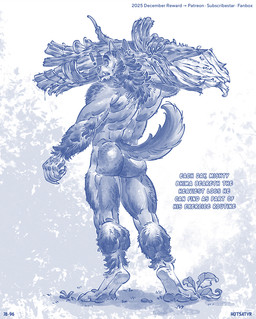 anthro arm_hair back_muscles big_butt big_muscles body_hair brown_body brown_fur butt butt_hair casual_nudity chest_hair dialogue erect_tail exclamation_point exercise facial_hair feet fingers fungus fur genitals grass hair hairy hairy_legs log male muscular muscular_anthro muscular_male nude nude_anthro nude_male paws penis plant primal rear_view scratch_mark scratches scratching solo tail tail_motion tailwag text toes tribal tusks vein veiny_muscles wood workout hotsatyr mythology patreon the_jungle_book bhima canid canine canis mammal mythological_canine mythological_creature werecanid werecanine werecreature werewolf wolf english_text