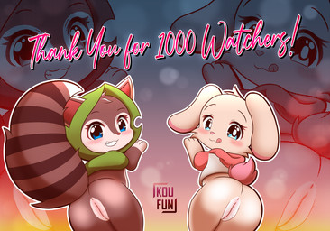 anthro anus bottomless butt clothed clothing duo female genitals grin looking_at_viewer looking_back smile tongue tongue_out vulva young koufun dota valve valve_corporation hoodwink_(dota) hoodwink_(koufun) miyu_(koufun) lagomorph leporid mammal rabbit rodent sciurid tree_squirrel absurd_res hi_res
