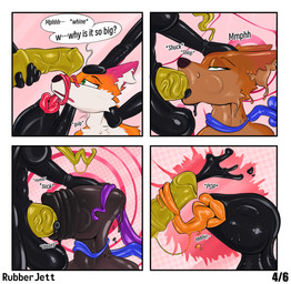 balls bdsm bimbofication bimbofied bondage bound comic_book comic_panel deepthroat_gag deepthroat_training dialogue drone dronification face_fucking gag gagging genitals goo_transformation identity_death irrumatio latex latex_transformation licking lips mid_transformation nullification oral penile penis penis_in_mouth perma permanent sex sound_effects species_transformation speech_bubble text thick_lips tongue tongue_out transformation rubberjett annelid canid canine fox leech mammal worm absurd_res comic english_text hi_res sequence